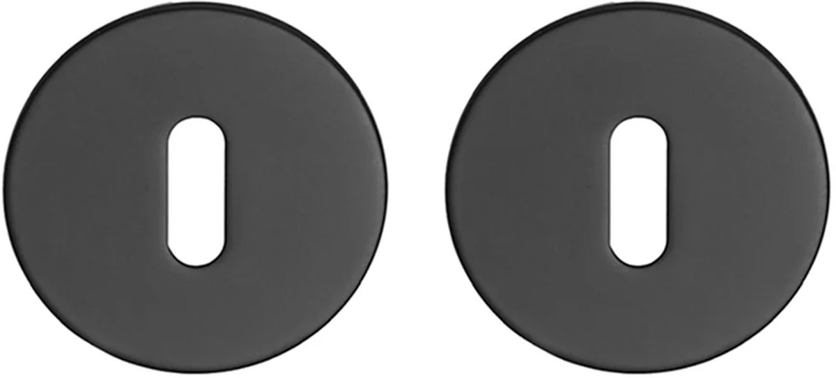 Sleutelrozet rond 55x3 mm ultra dunne rozet van 3mm mat zwart PVD gecoat