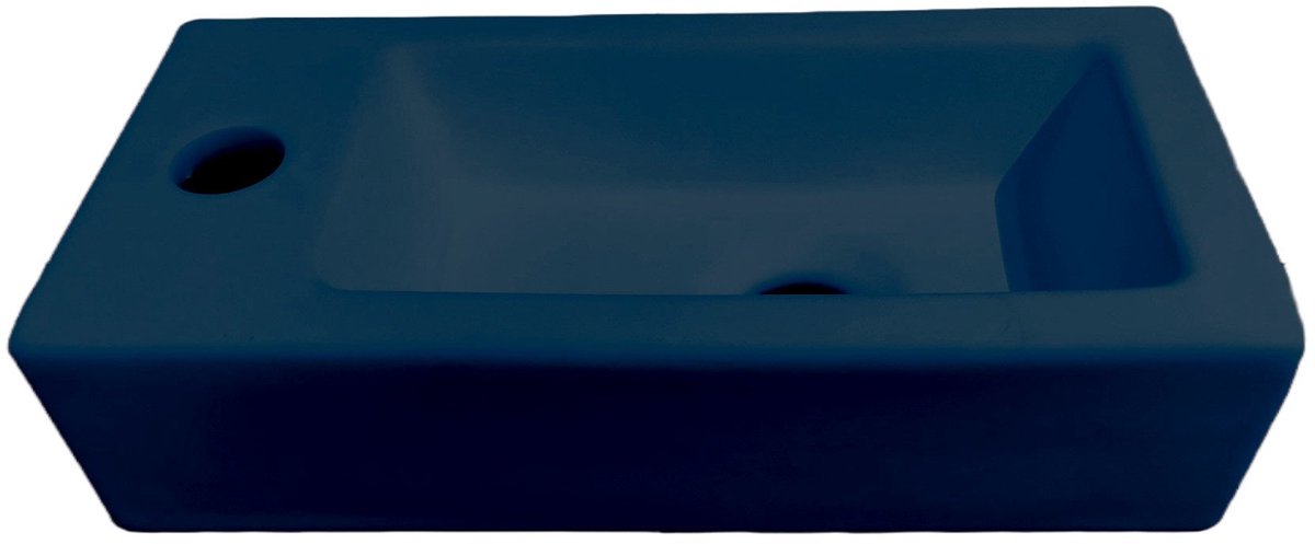 Toilet fonteinbakje Sanitado rainbow links 37 x 18 x 9 cm mat donkerblauw