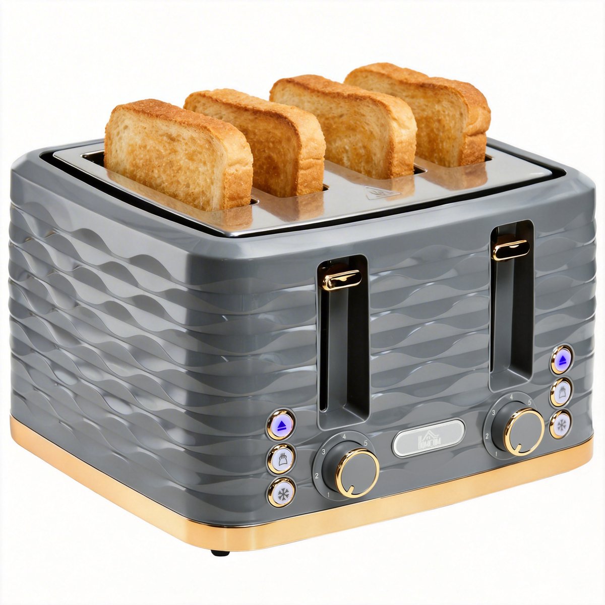 HOMCOM Toaster-Kunststoff-29,2L x 27,5B x 18,9H cm-Grau