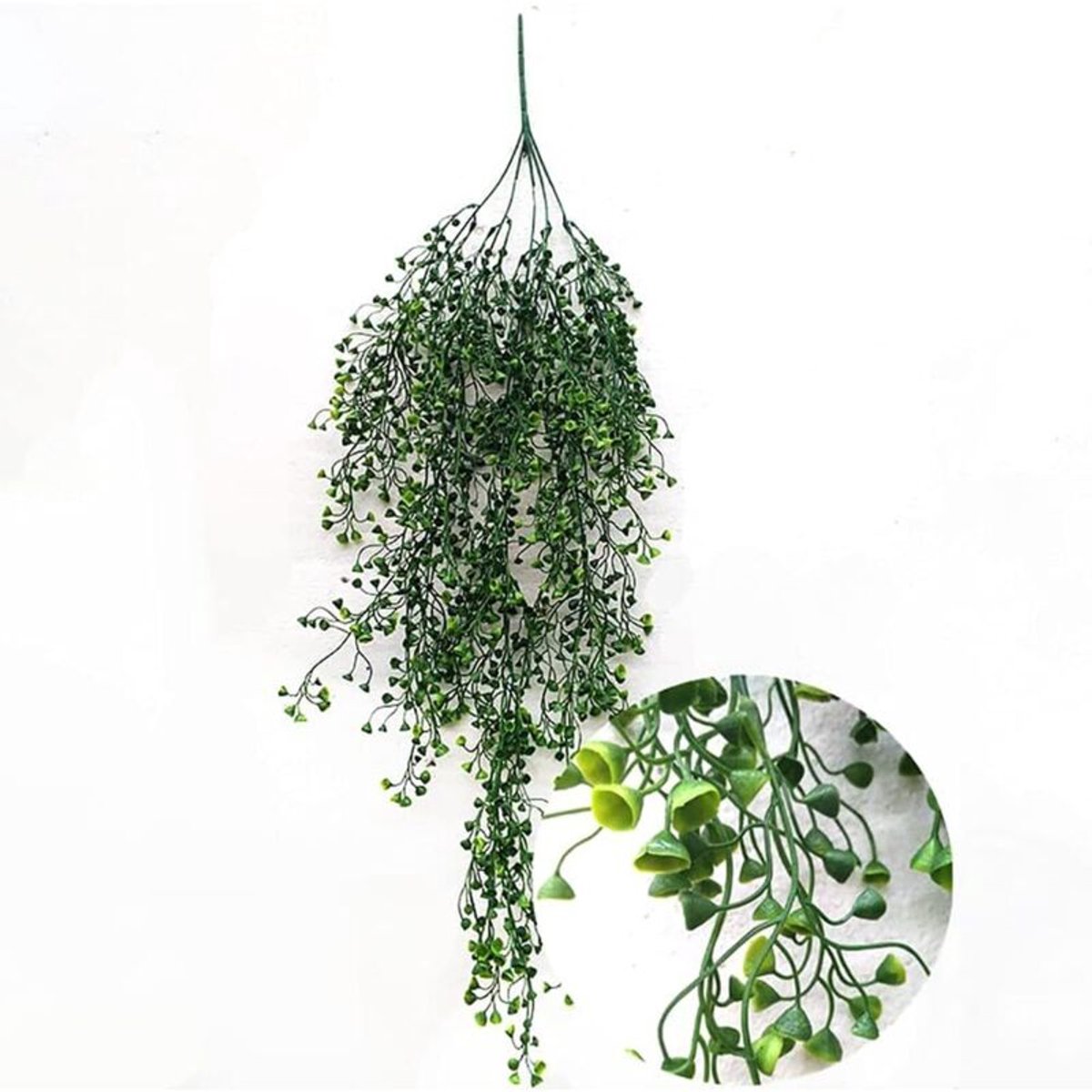 One Plus One 2-delige set kunstmatige blauweregen hangplanten, wanddecoratie geschikt voor huis en tuin (groen)
