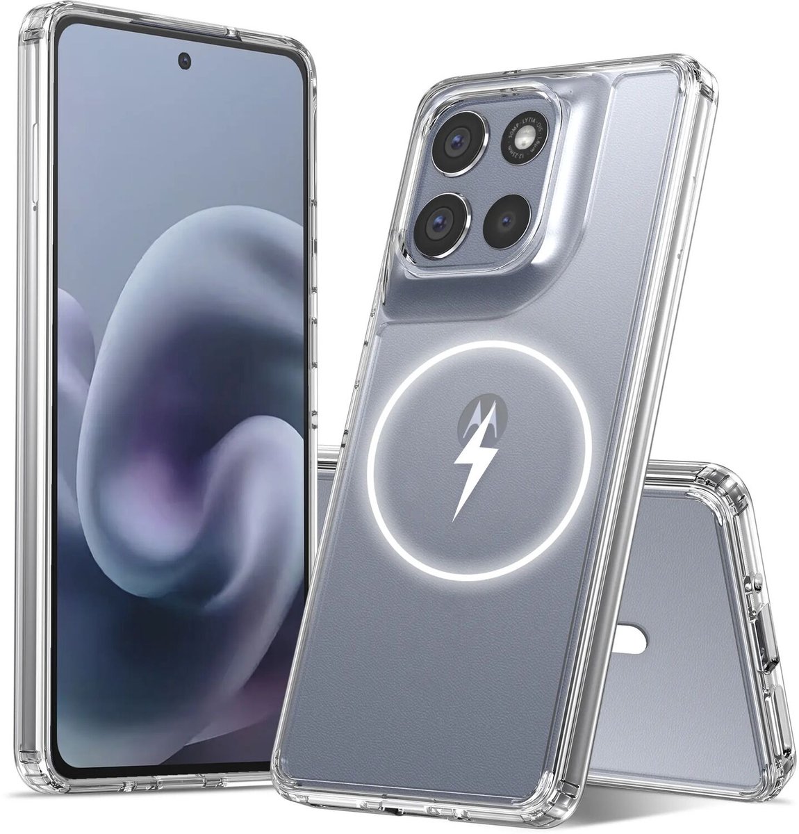 Hoesje Geschikt voor Motorola Moto G86 - Compatibel met MagSafe / Qi2 - Hard Back Cover met Magneet - Transparant