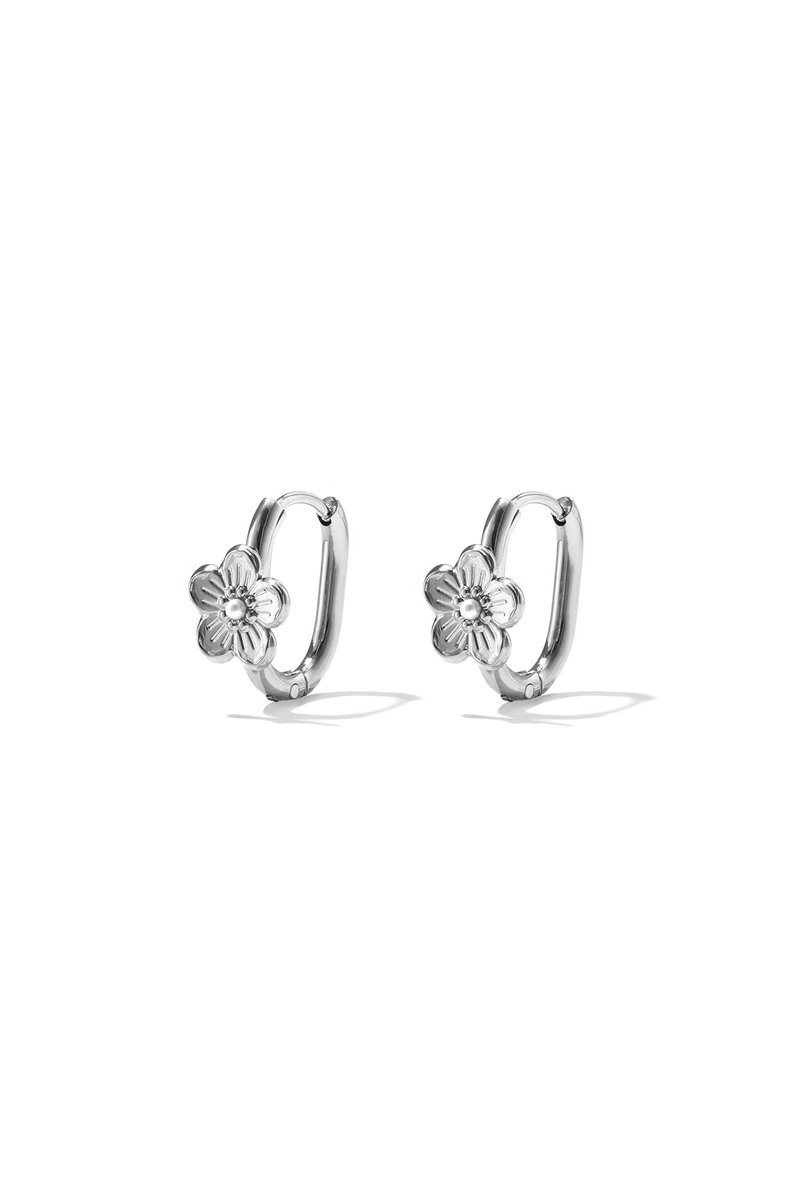Fleurine - Oorringen met Bloemmotief - Stainless Steel - - Goud