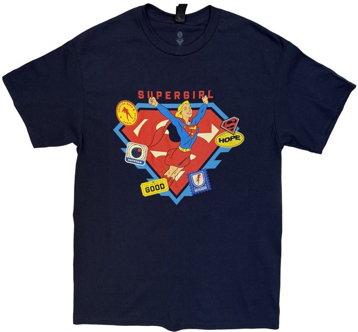 DC Comics Supergirl - Supergirl Stickers Heren Tshirt - 2XL - Blauw