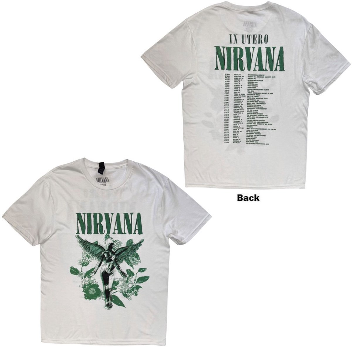 Nirvana - In Utero Green Heren Tshirt - 2XL - Wit