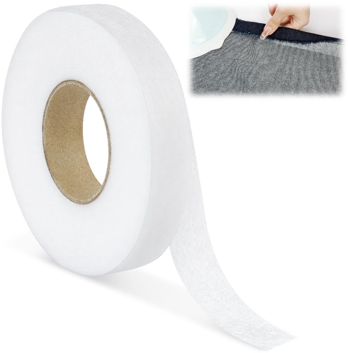 Strijkband - Wit - 2 cm x 64 m - Extra Sterke Nylon Strijklijm - Voor Kleding en Doe-Het-Zelfprojecten
