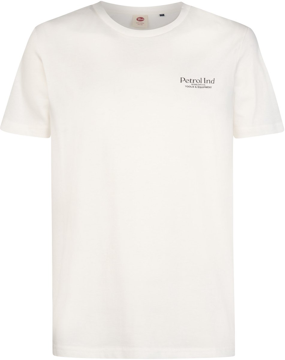 Petrol Industries - Heren T-shirt met print op de rug rivermill - Wit - Maat S