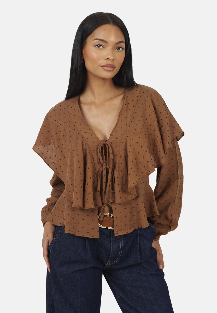 Brave Soul - T-shirt - Viscose - Vrouwen - Maat XS - bruin