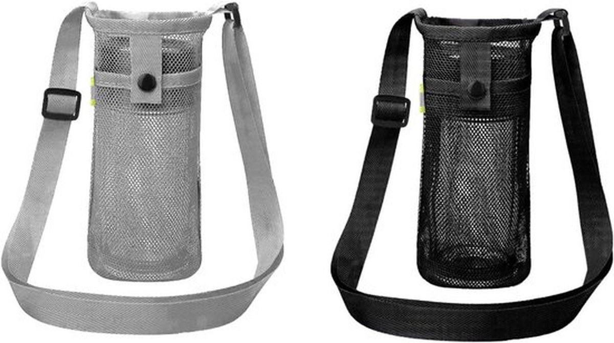 2 Stukken Lichte Net Waterflessenhoes - Waterflesdrager Mesh - Mesh Waterfleshoes - Netzak voor Waterfles - voor Sport - Kamperen - Wandelen - Fitnessstudio - Fietsen - Reizen - Campus