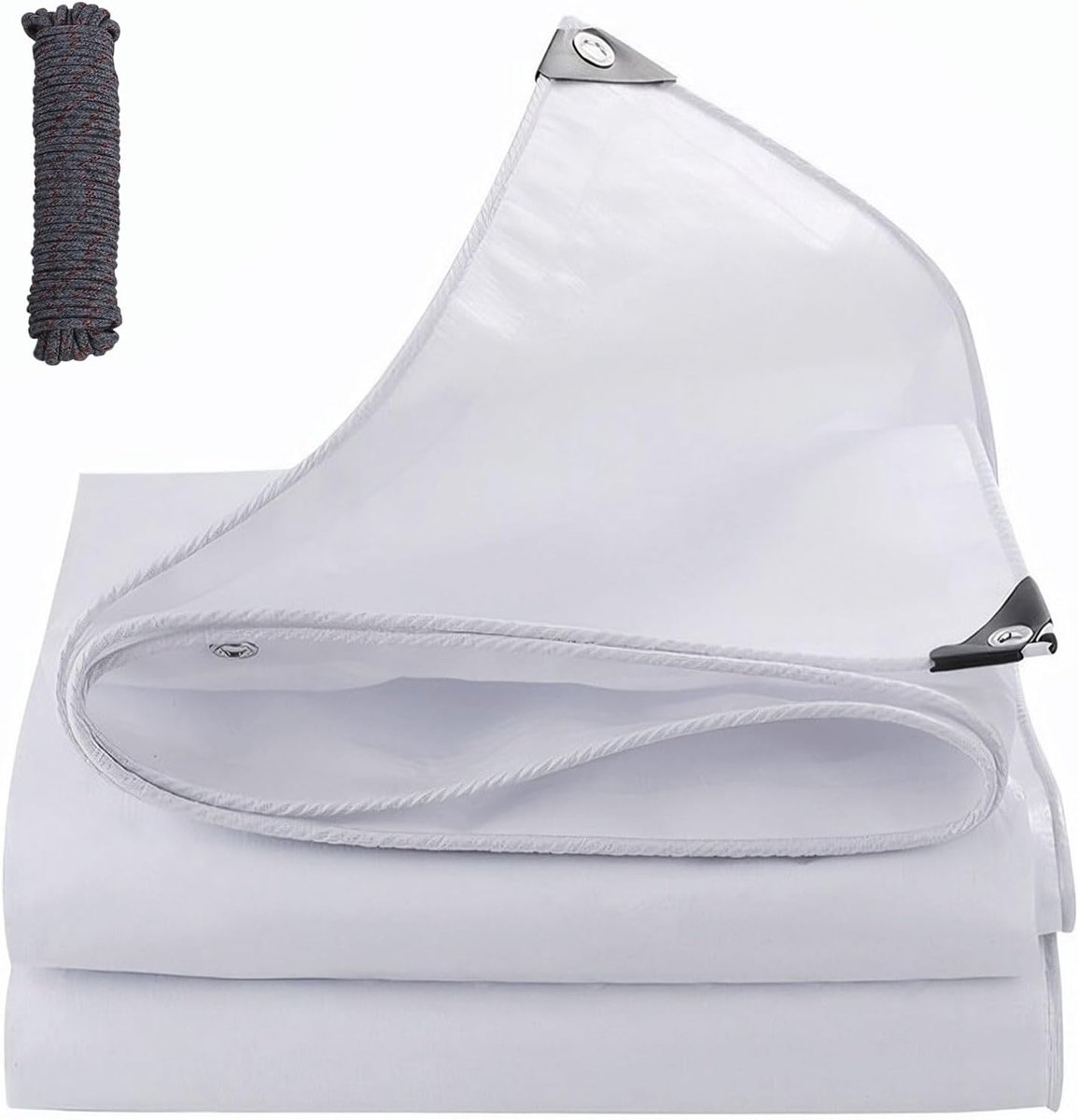 Waterdicht Afdekzeil - Wit - 3 x 6 m - Polyethyleen - Voor Tuinmeubelen, Auto, Boot, Camping