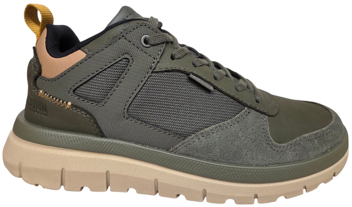Palladium Pallaflex Low Mix Night Sneakers Leer Combi Heren Groen