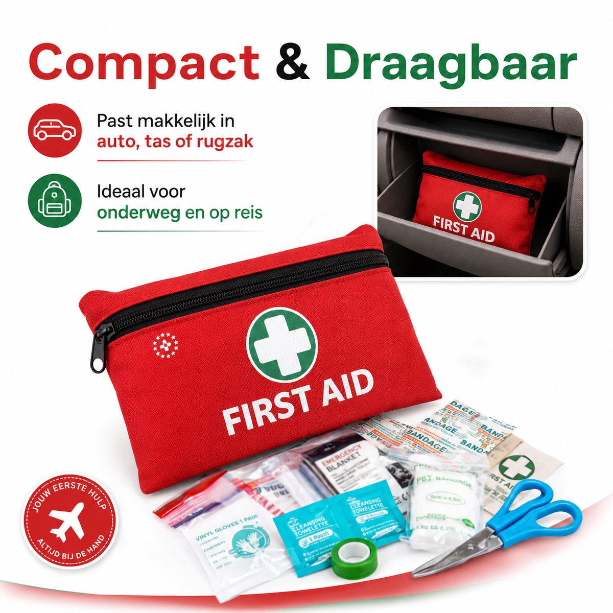 Twenty4seven® EHBO Kit 110 Delig - Verbanddoos & Koffer - Noodpakket met Verband - Draagbaar voor Thuis, Bedrijf, Auto & Op Reis – foto 5