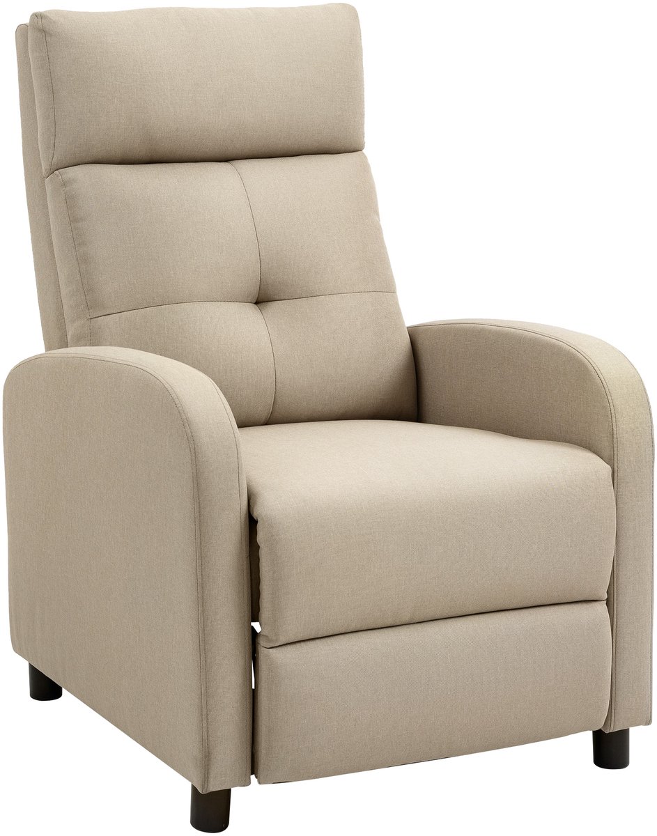 HOMCOM Sofa Recliner-Polyester-87L x 67B x 98H cm-Beige
