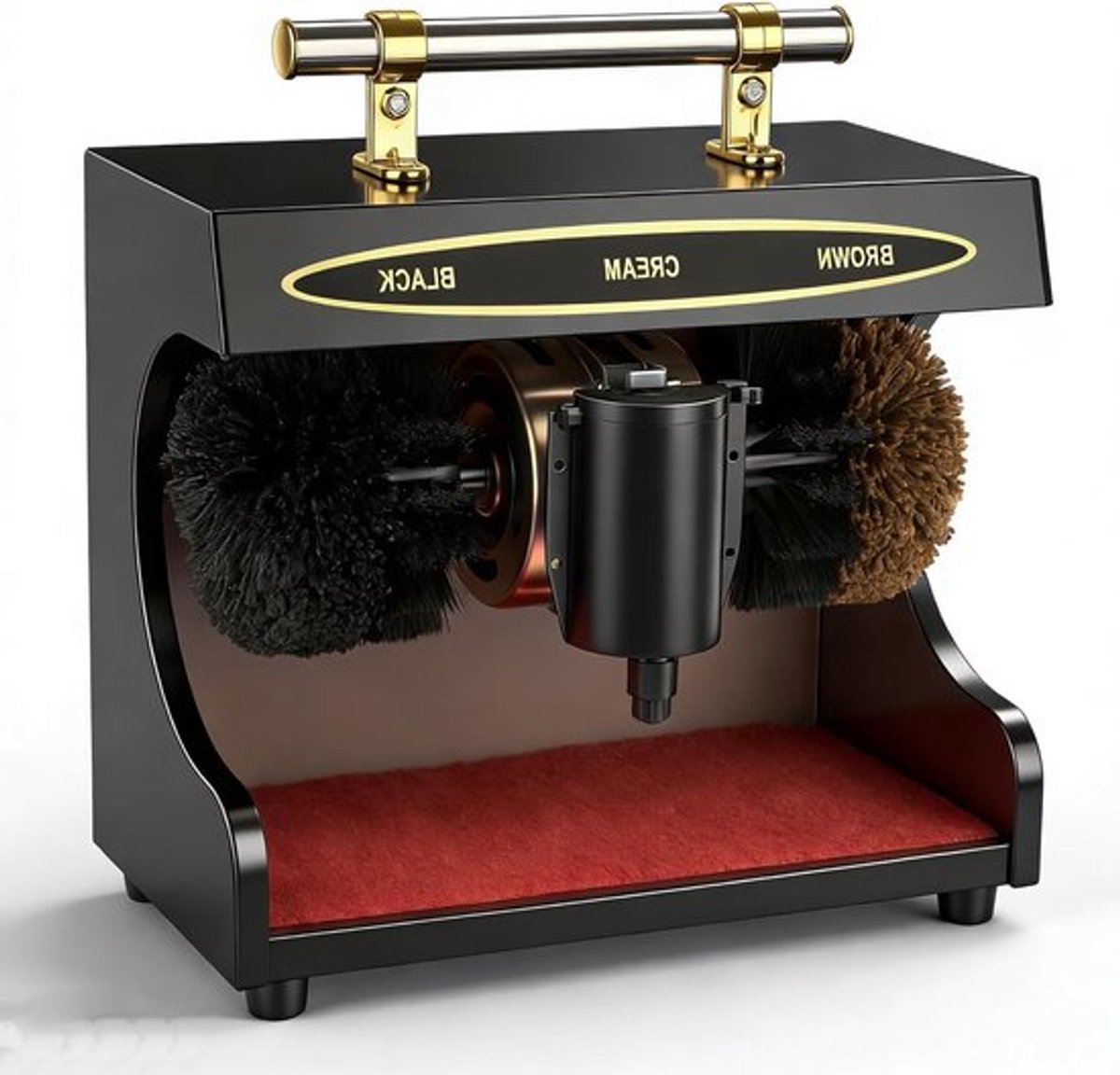 Volautomatische Schoenpoetsmachine met 2 Borstels, Schoencrème Dispenser en Elektrische Reinigingsborstel voor Perfecte Schoenverzorging