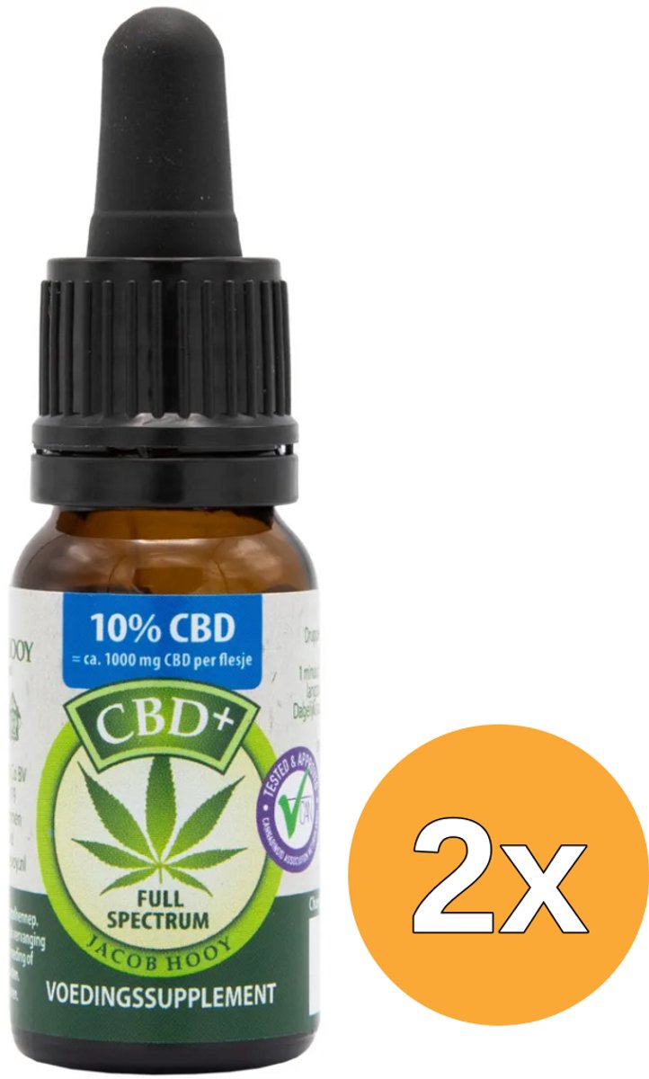 2x Jacob Hooy CBD Olie 10% (10 ml)