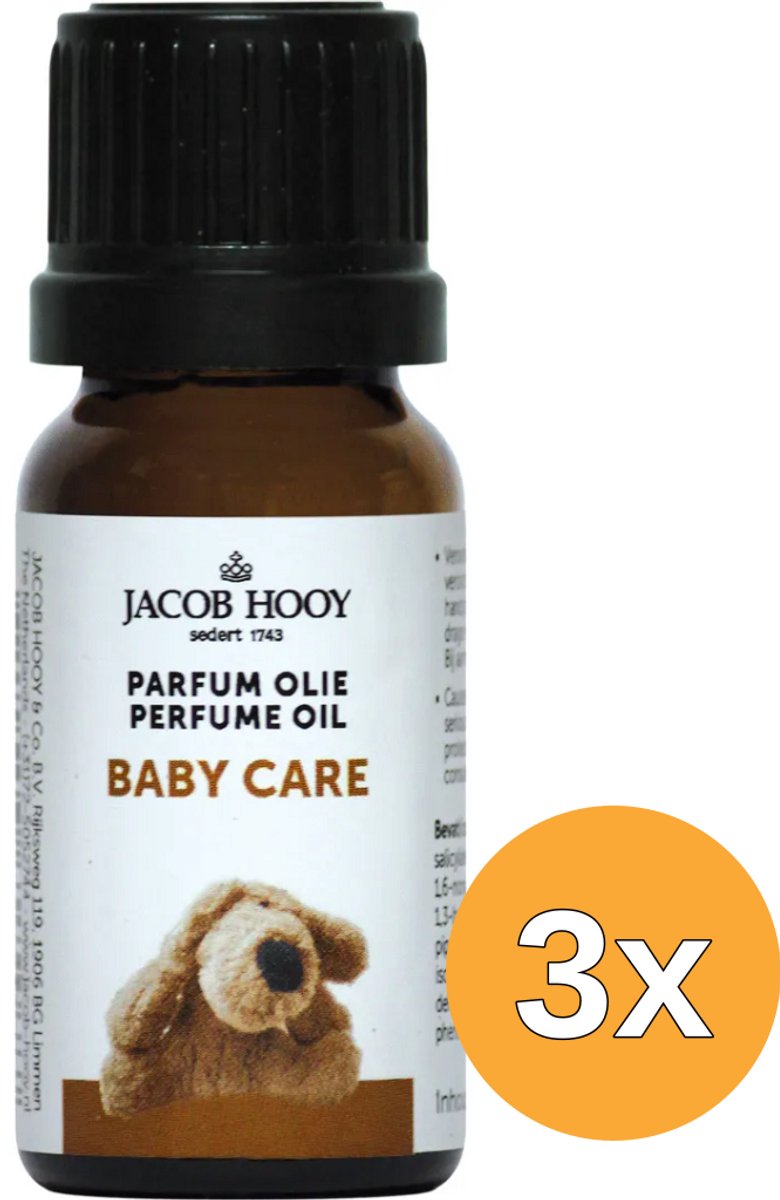 3x Jacob Hooy Parfum olie Baby care (10 ml)