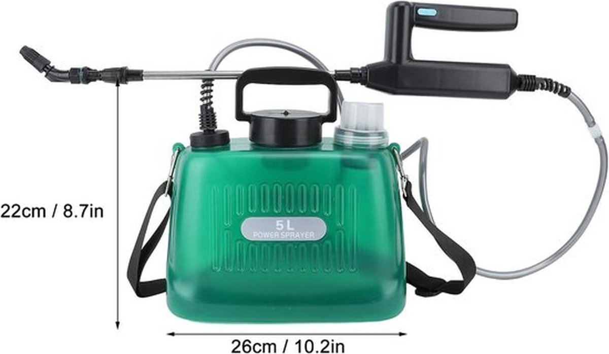 Elektrische Sproeier - Draagbare Verstuiver - Tuinonderhoud - Automatische Werking - 5 Liter - Groen