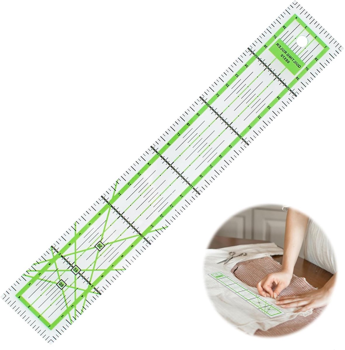 Sewing en Patchwork Meetlat van 30 cm x 5 cm, Acryl Meetinstrument voor Precisie en Nauwkeurigheid in Naaiwerk en Quilten