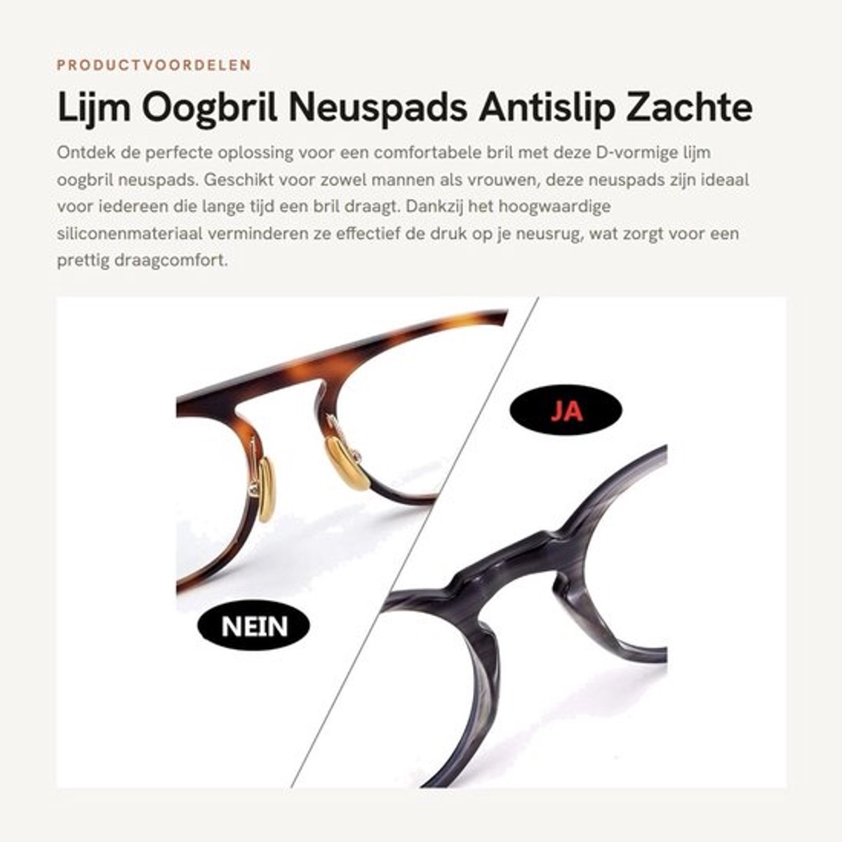 Lijm Oogbril Neuspads - Antislip Zachte Siliconen - D-vormig - Zelfklevend en Comfortabel - 24 Stuks - Geschikt voor Alle Brillen