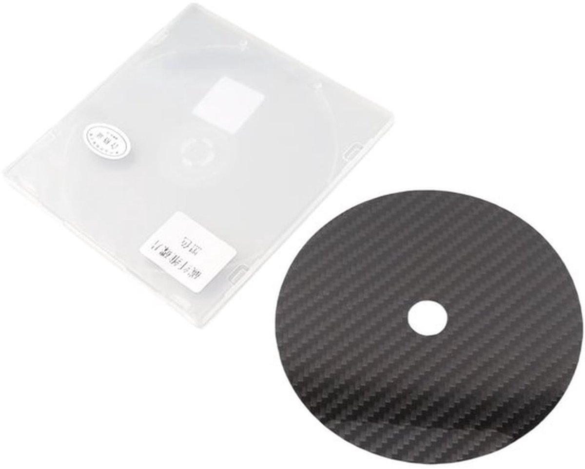 0,2 Mm Schijfstabilisator - Koolstofvezel - Vermindert trillingen - Zwart - CD DVD Stabilisator - Geschikt voor alle CD-spelers - High-en...