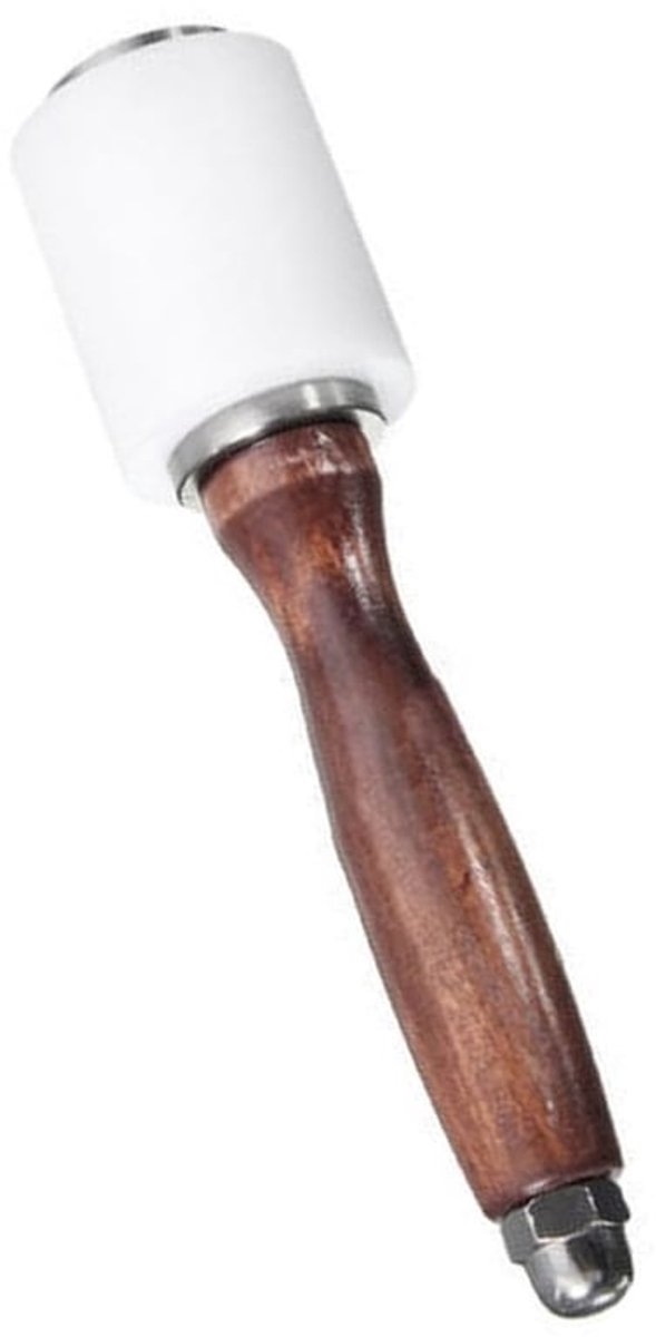 Lederen Hamer - Massieve Nylon Hamerkop - Houten Handvat - 21 cm Lengte - 385 g Gewicht - Duurzaam en Betrouwbaar