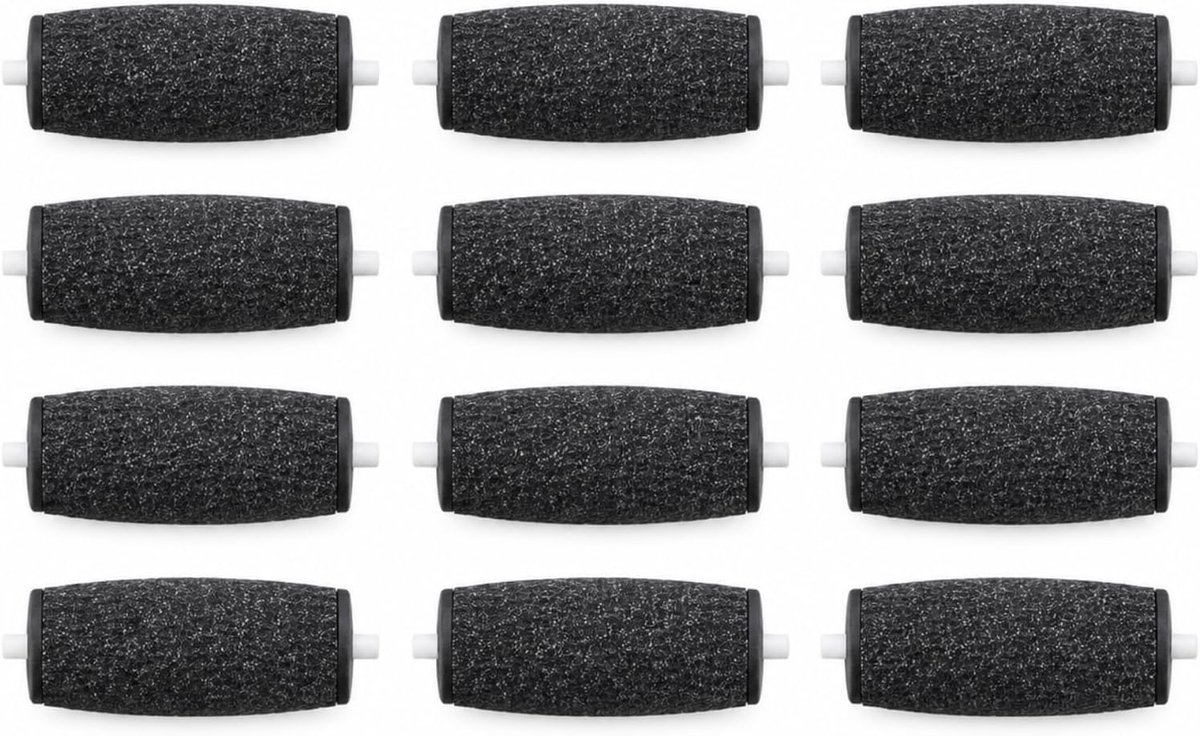 12 reserverollen voor elektrische voetvijlen, extra grove textuur van polyurethaan, zwart, compatibel met gangbare - ShopVlot