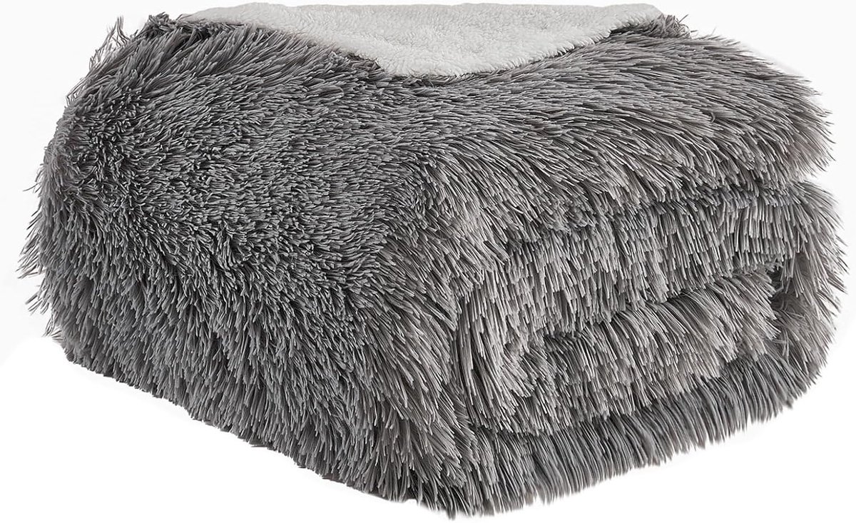 EMME Faux Fur Blanket Fluffy Throw Blanket Super Soft Thick Elegant Long Hair Warm Cozy Reversible Fluffy Blanket for - ShopVlot