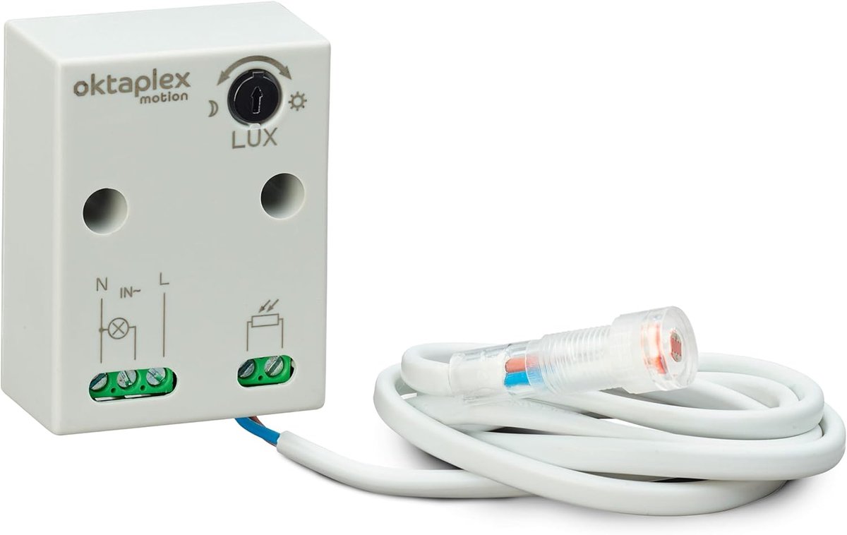 Oktaplex Pink Mini Flush-Mount Twilight Switch External Twilight Sensor IP65 Outdoor and Indoor 230V White - ShopVlot