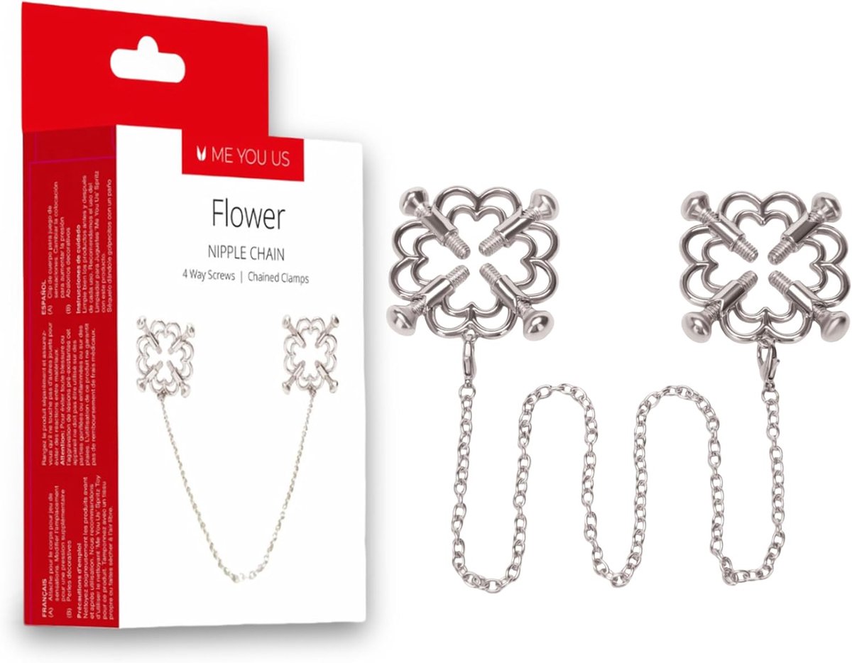 Me You U Us Flower Design Nipple Necklace - Exquisite Nipple Jewelry - Enhance Sensual Game - ShopVlot