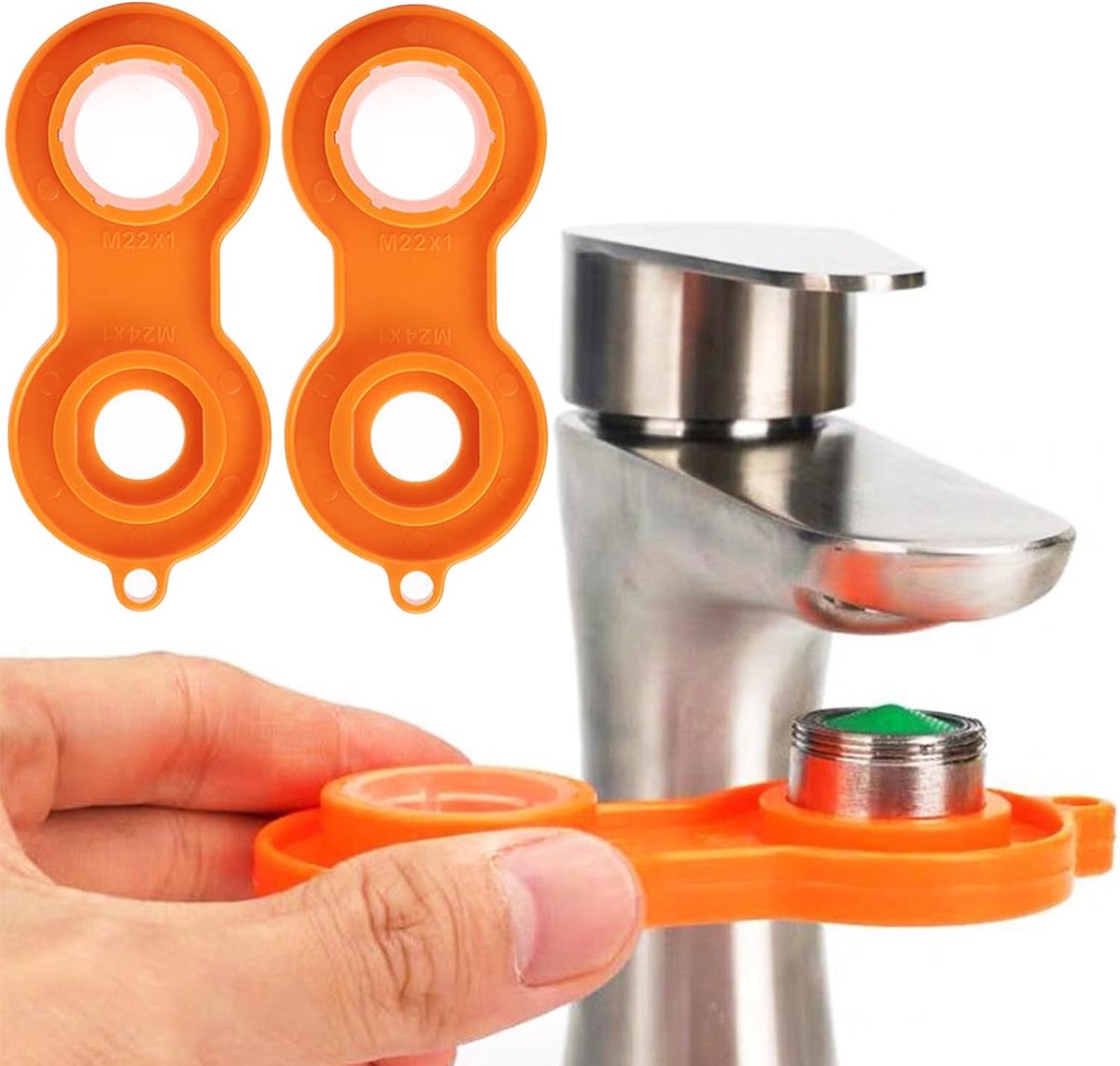 Faucet Aerator, Wrench, Aerator, Wrench, 2 Pieces, Universal Faucet Aerator, Wrench with 4 Sizes (M20, M22, M24, M28) - ShopVlot