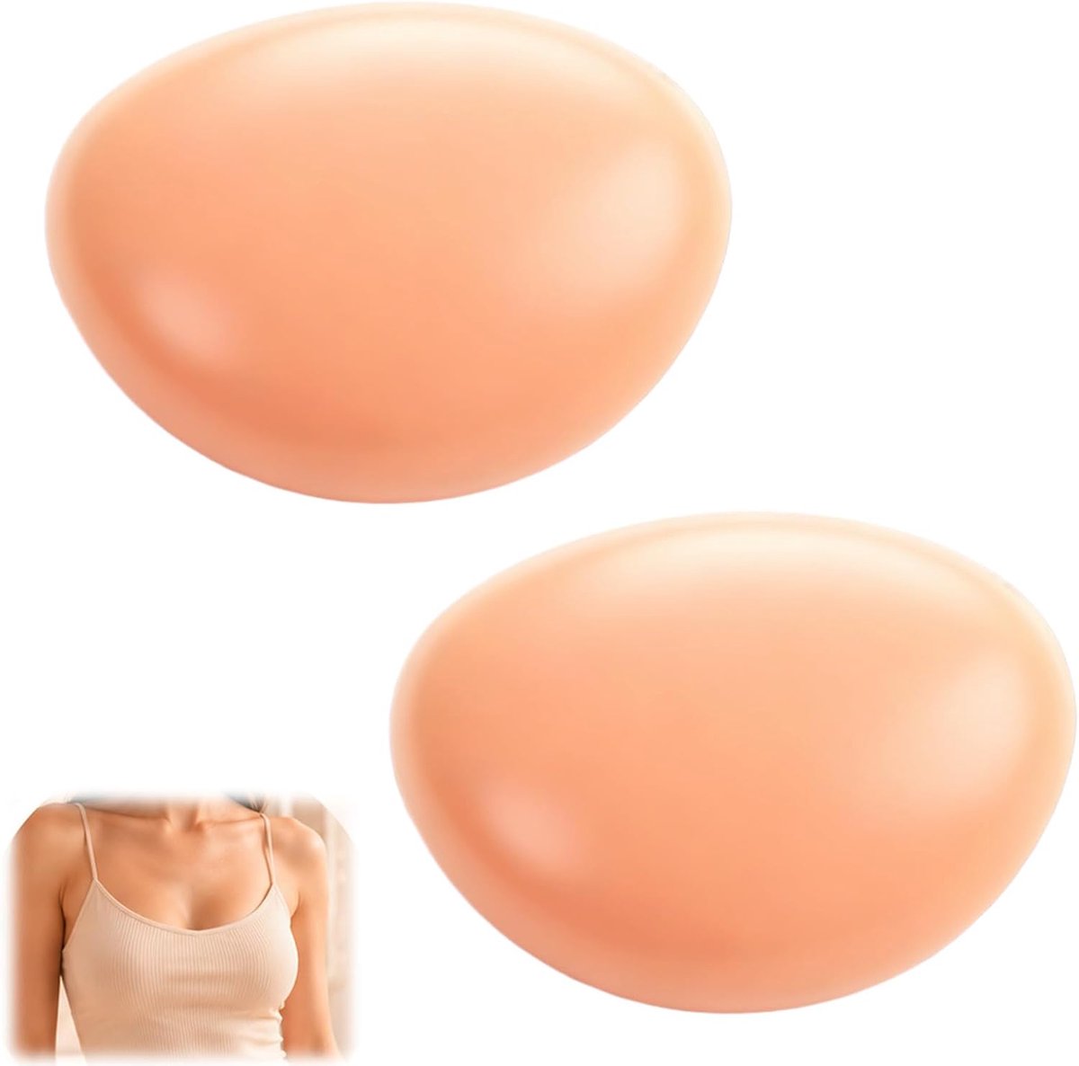 Pack of 2 Adhesive Silicone Pads for Bra, Invisible Push Up Raiser, Reusable and Washable Backless Inserts for Bras - ShopVlot