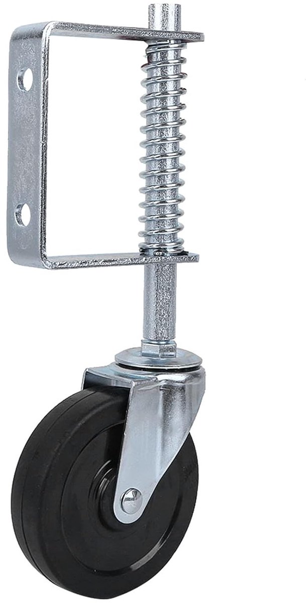 Gate Wheel, 4 Inch Rubber Gate Wheel Spring Loaded Castor Heavy Duty 110 Lbs Load Capacity For Gates Heavy Duty - ShopVlot