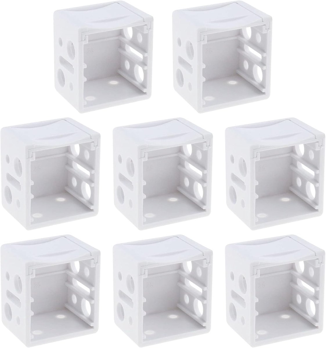 SnelShoppen - 8 Stuks Blindsteunen Plastic Profiel Box Bevestigingssteunen Raam Hoofdlijst Track Eindhouder Blind Accessoires Wit 31x29x25mm