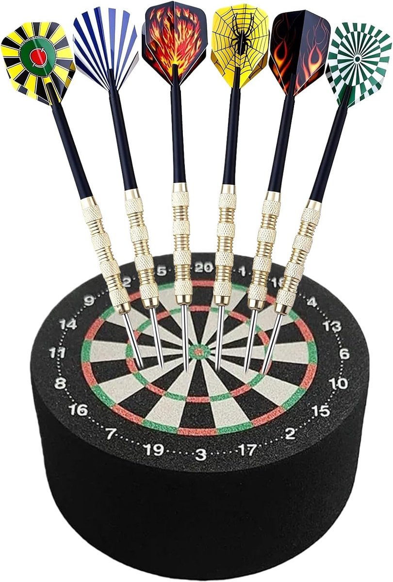 Dartboard houder 10 x 4 cm - met metalen dart en mini doel - voor thuis dartspel - ShopVlot