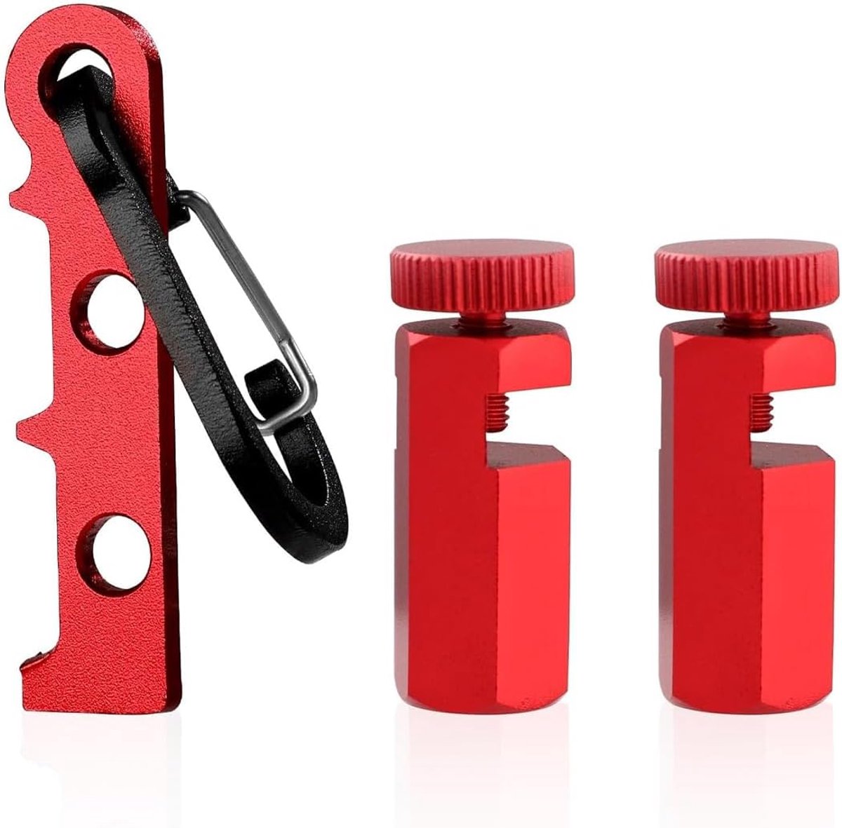 Staalmeters voor trappen - 2 stuks aluminium - houders en karabiners - ideaal voor het maken van haken - ShopVlot