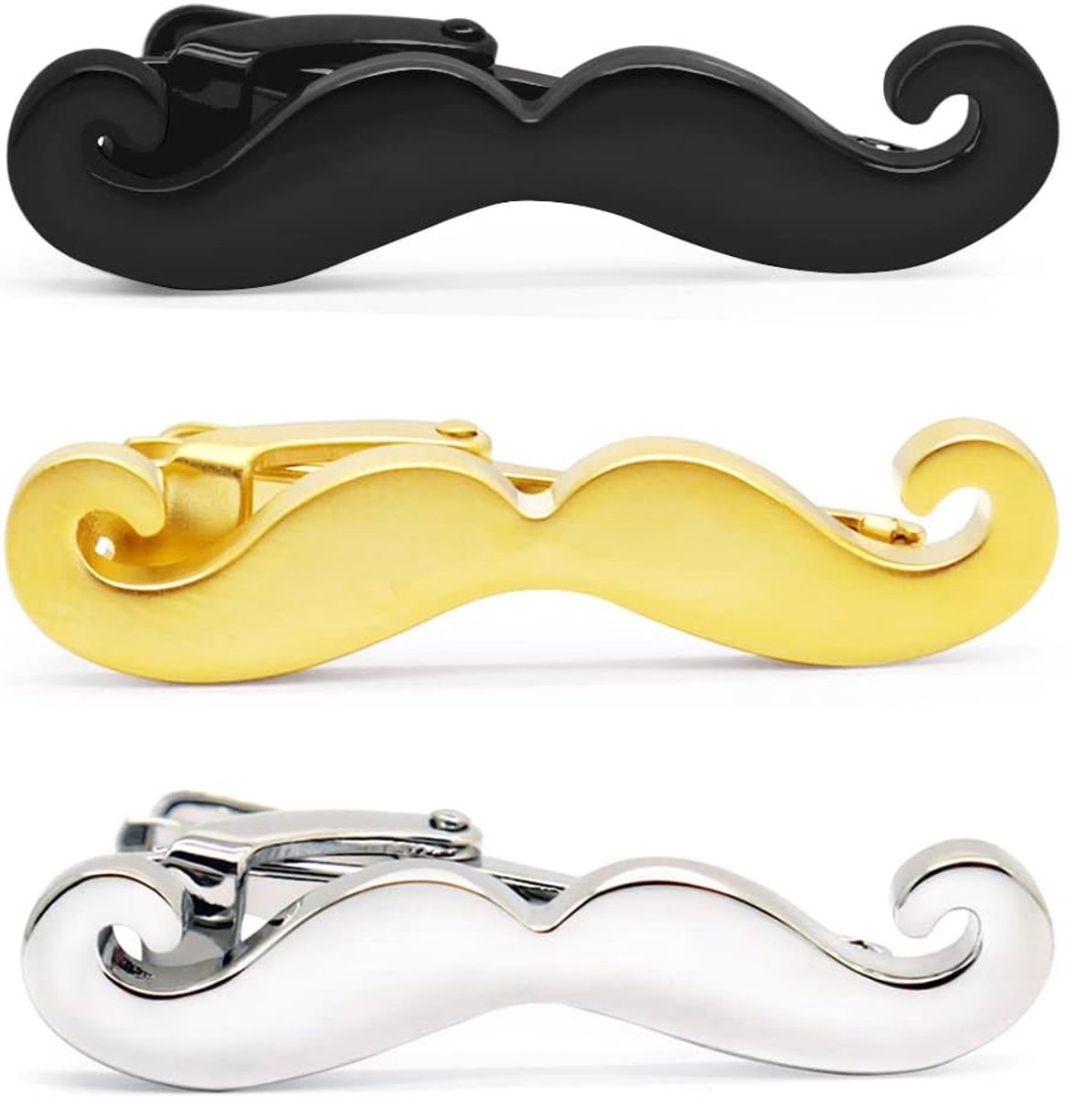 Stropdasclips set van 3 - RVS 3.8 cm - Voor heren en kinderen - Herbruikbaar en praktisch - ShopVlot