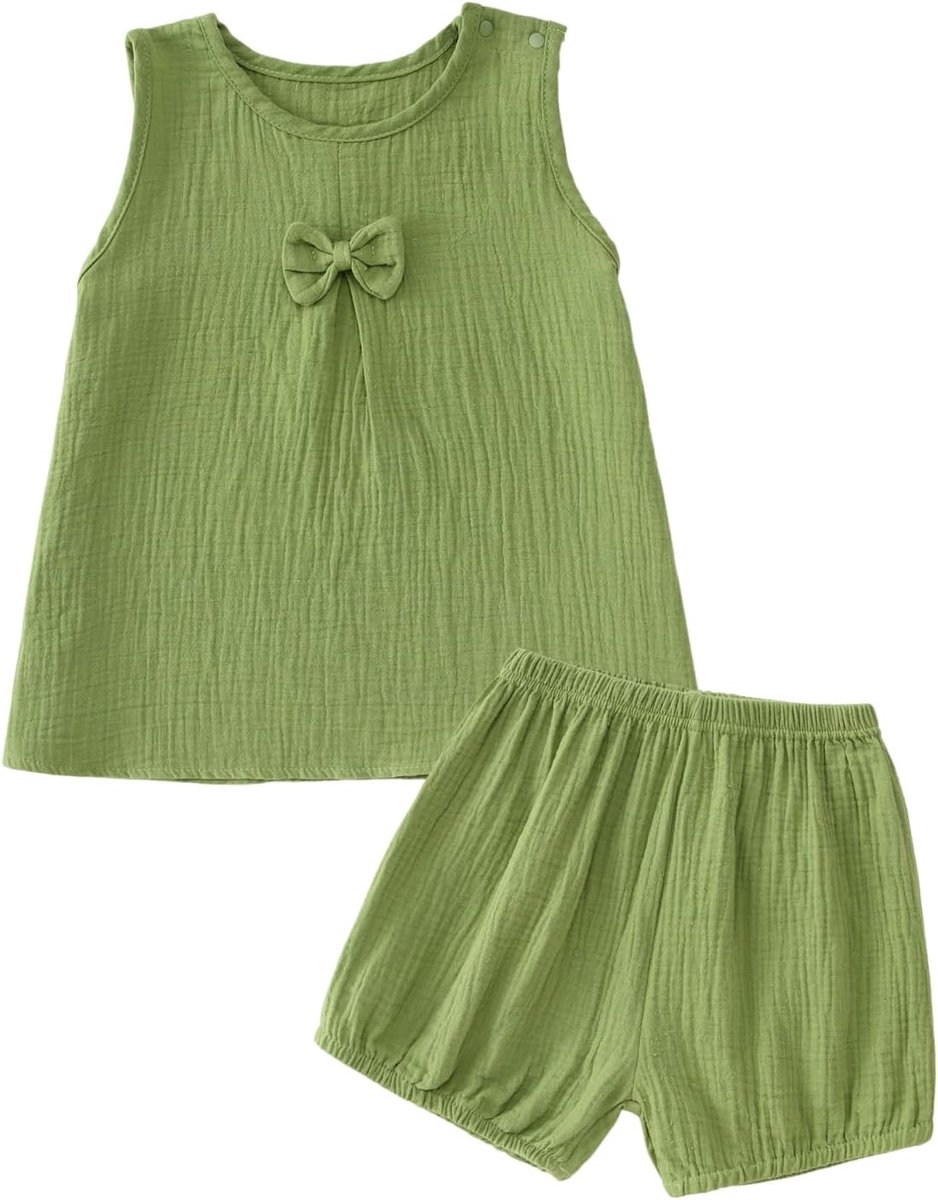 Baby kleding meisjes zomer - twee delige set - katoen - luchtig en ademend - ideaal voor warme dagen - ShopVlot