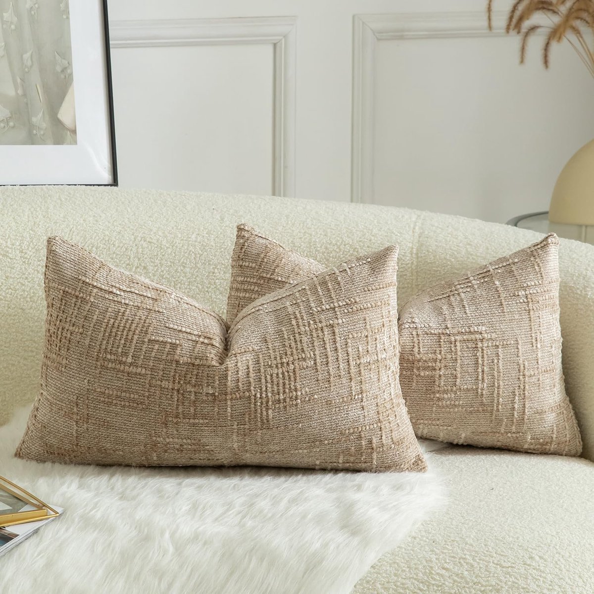 Decoratieve Kussenslopen Set van 2 30x50cm - Soft Chenille Textuur - Luxe en Comfortabel - Perfect voor de Woonkamer - ShopVlot