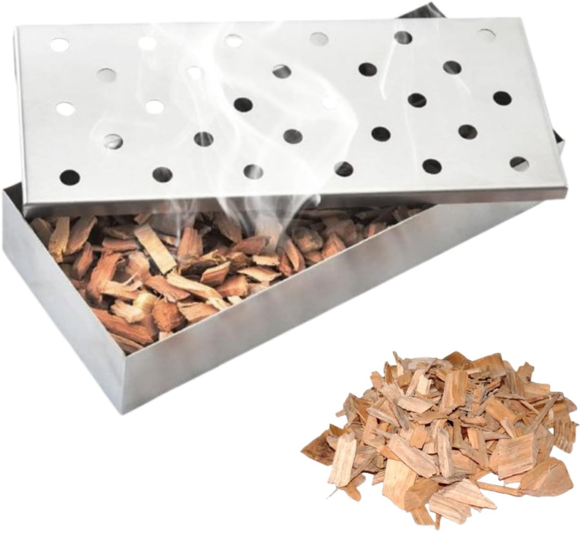 Solidchoice - RVS BBQ Smoker Box voor Gas- en Houtskoolgrill