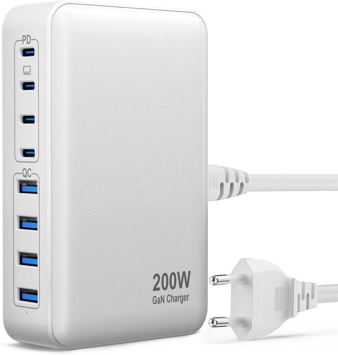 Solidchoice - 200W USB C Snellader met 8 Poorten voor Meerdere Apparaten