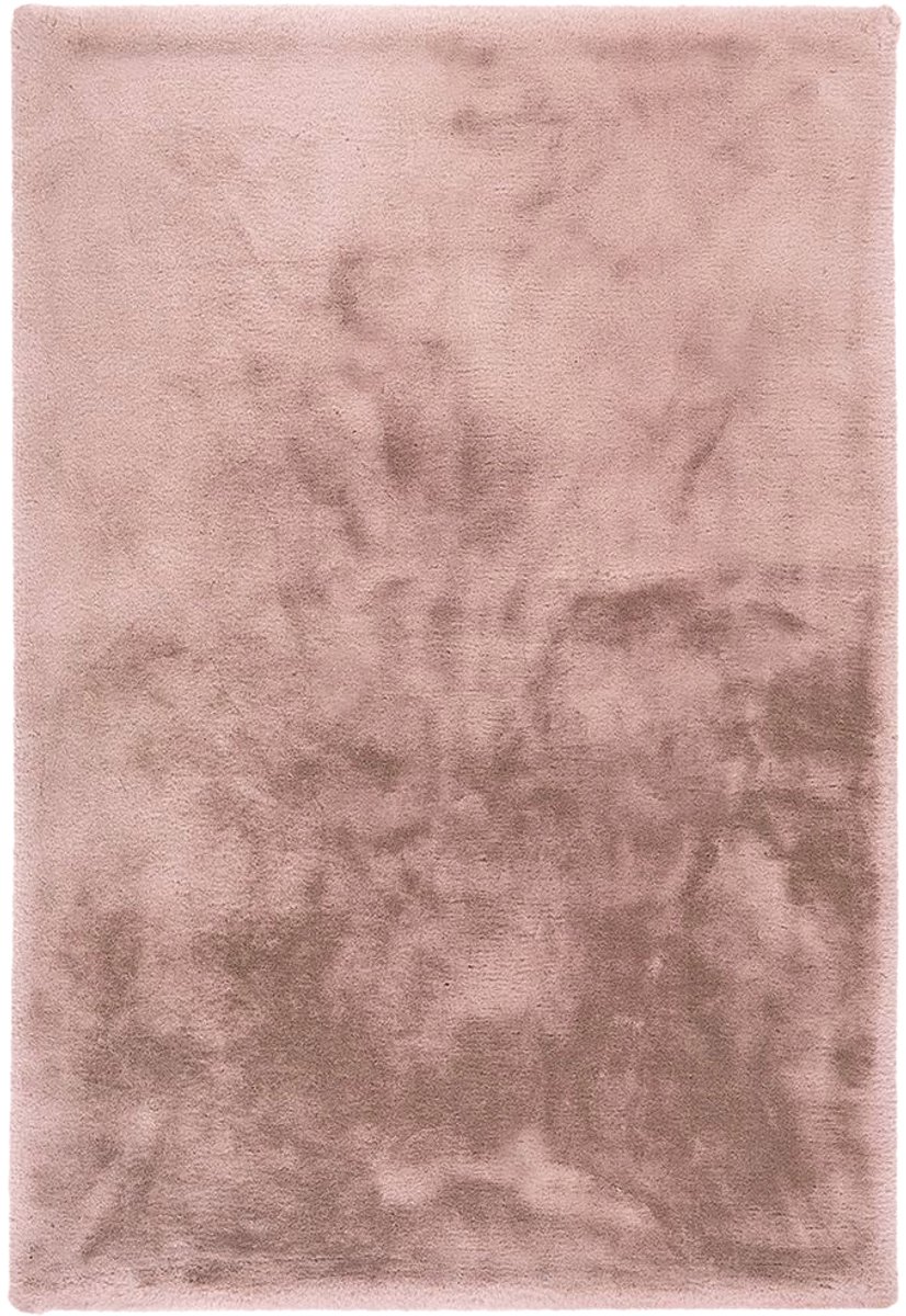 Padiro hoogpolig shaggy vloerkleed 120 x 170 cm - poederroze - modern effen design - geschikt voor vloerverwarming - van polyester en katoen
