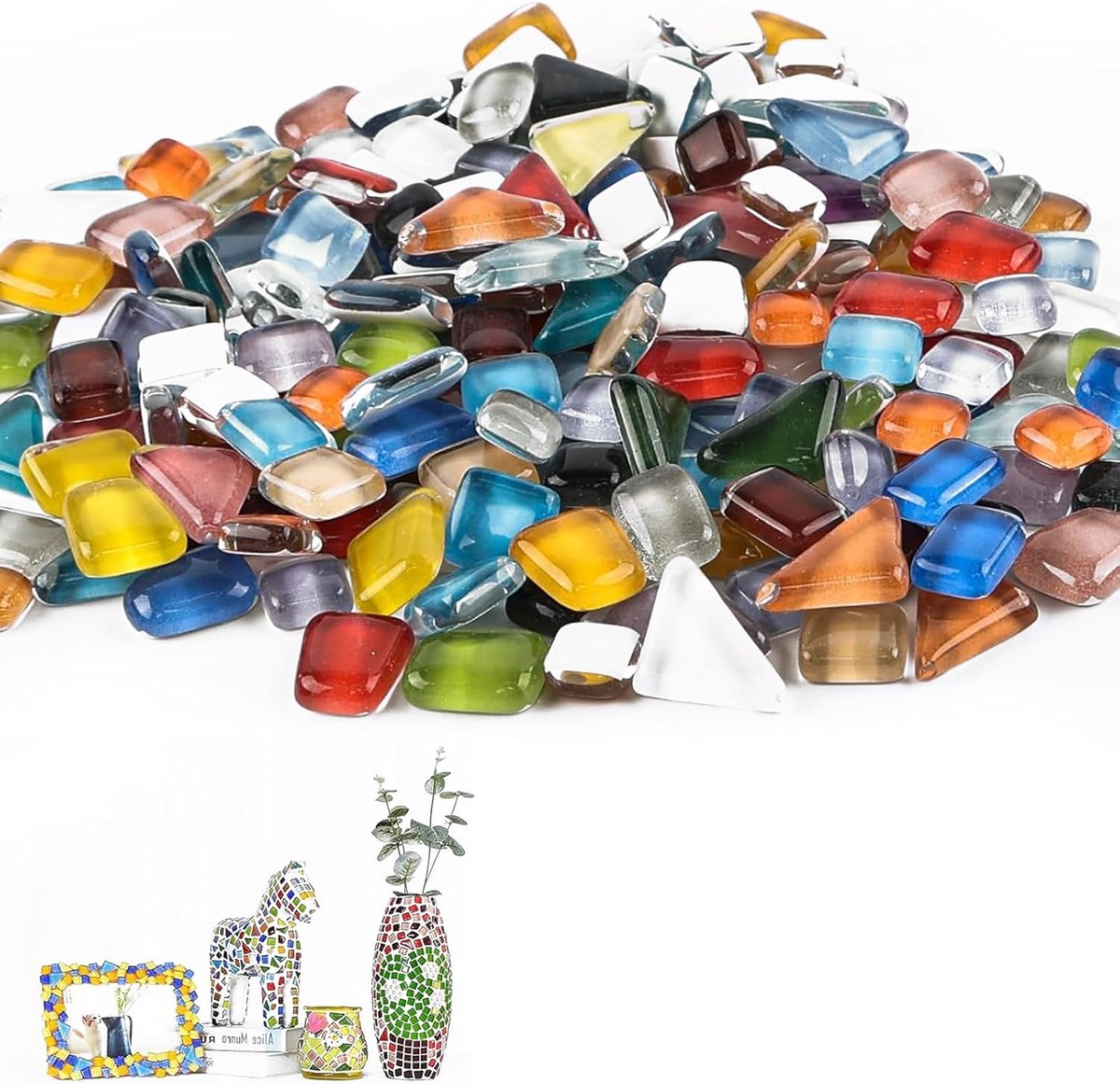 Mosaic stenen - 400g gemengde kleur kristallen mozaïektegels - ideaal voor doe-het-zelf hobby's - ShopVlot
