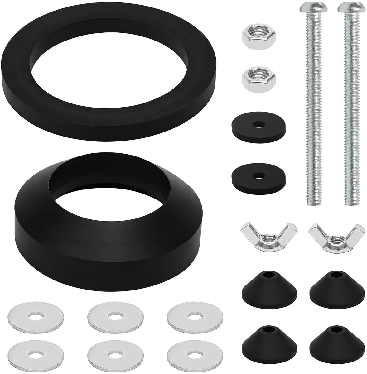 Toiletreservoir Bevestigingsset - RVS M6 Schroeven - Inclusief Rubber Seals - Voor Leckage Reparatie - ShopVlot