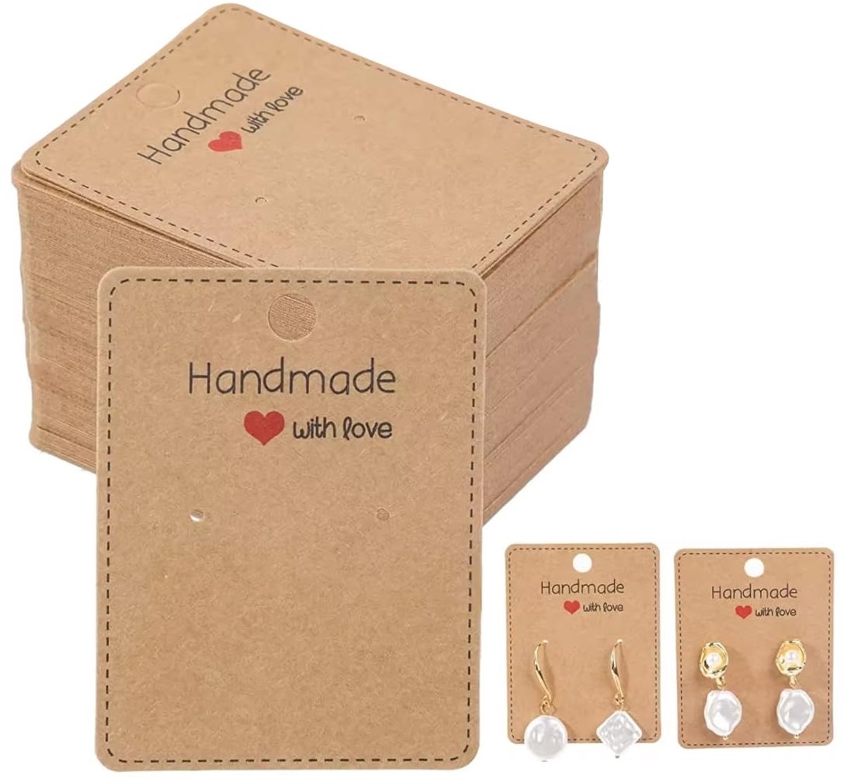 Solidchoice - 100 Stuks Kraftpapier Earring Display Cards