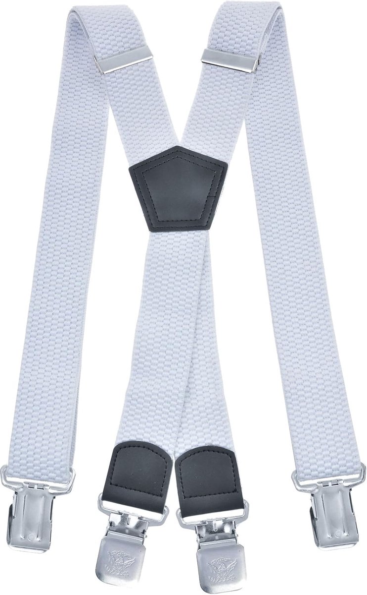 Suspenders X wit - elastisch - verstelbaar - perfect voor formele outfits - ShopVlot