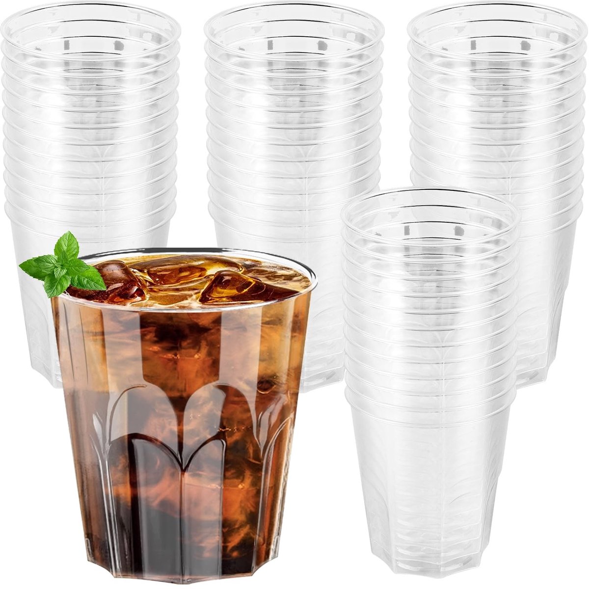 Solidchoice - Set van 50 Plastic Drinkbekers, 220ml, Herbruikbaar en Stapelbaar