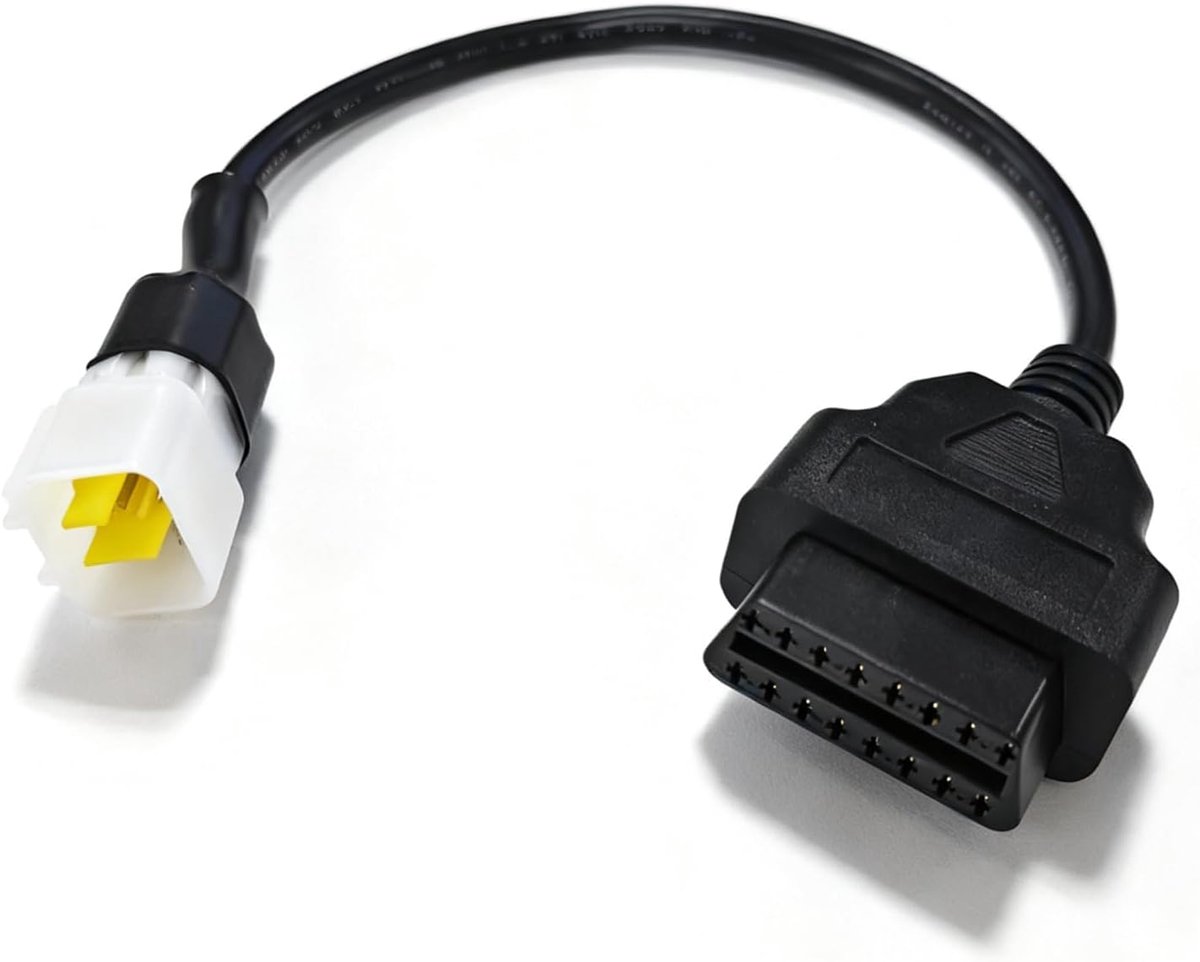 OBD2 diagnostic adapter kabel 6 pin - 16 pin female - motorfietscompatibel - voor foutdiagnose en foutverwijdering - ShopVlot