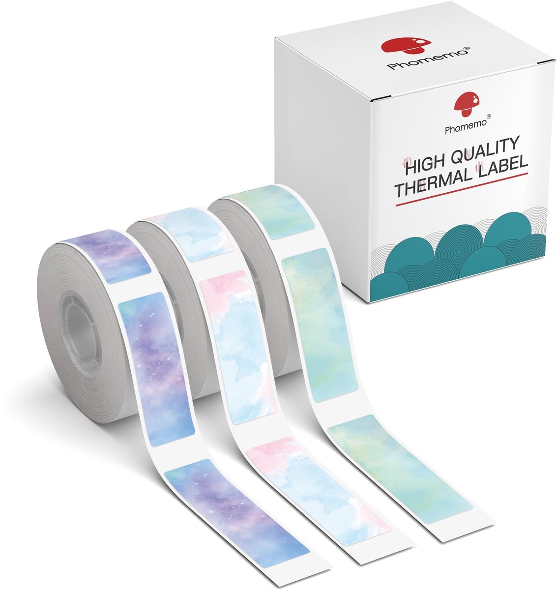Solidchoice - Thermische Labels voor D30 Labelprinters, 3 Rollen met Sterrenpatroon