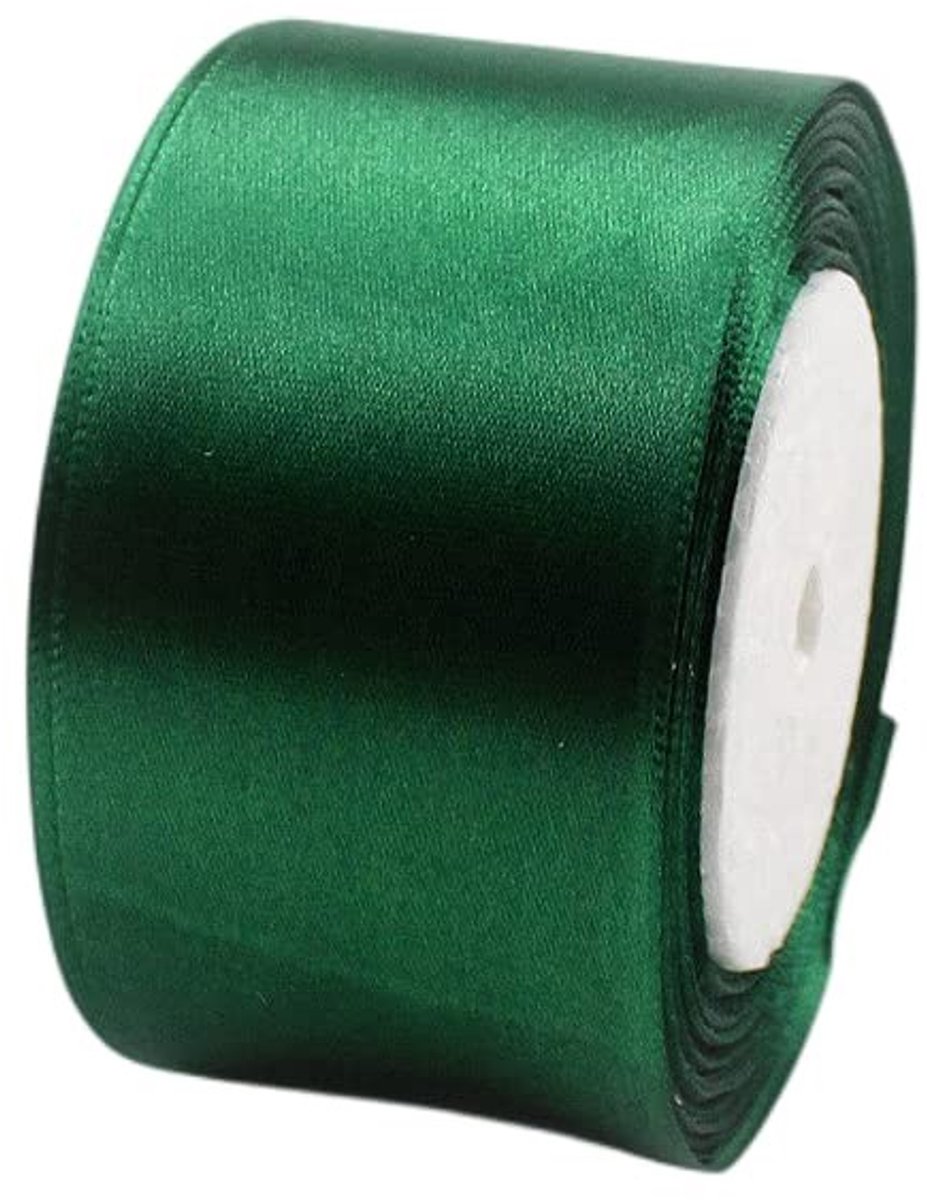 Solidchoice - Satijnen Ribbons Donkergroen 50mm, 22 Meters voor Decoratie