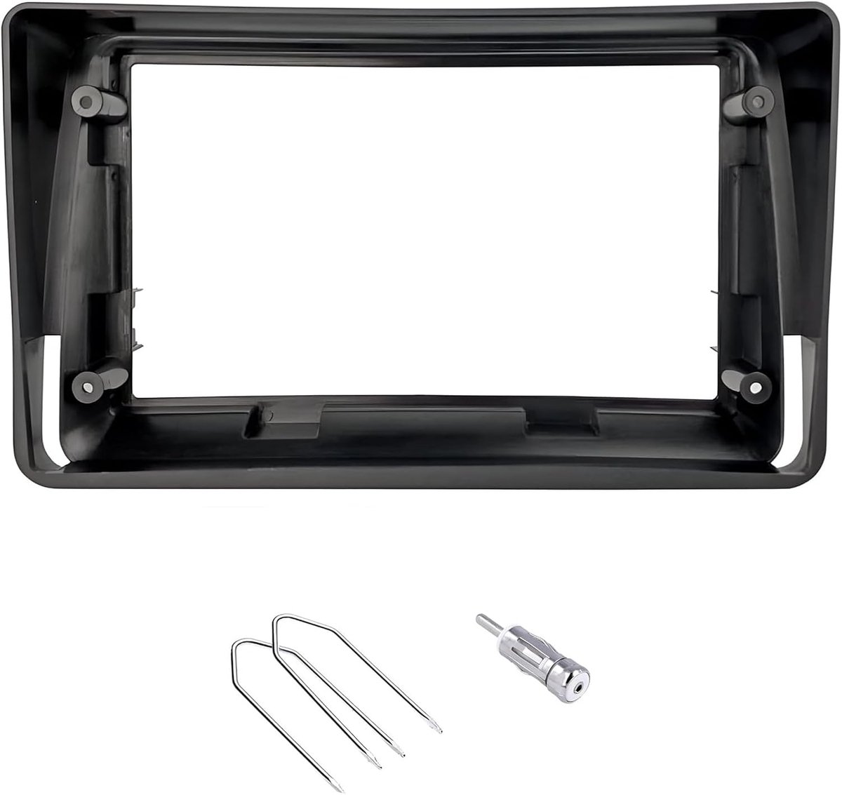 Radio panel kit 9 inch - donkergrijs - geschikt voor Fiat Panda 2003-2012 - inclusief accessoires - ShopVlot