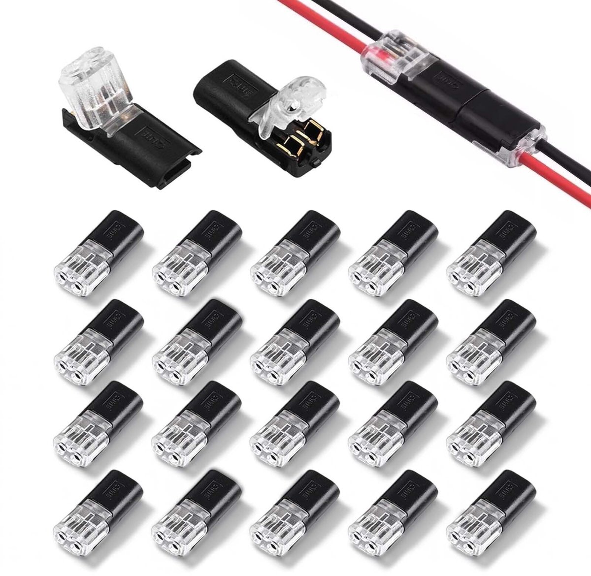 Solidchoice - 20 Stuks 2-Pins Kabelconnectoren voor Eenvoudige Verbindingen
